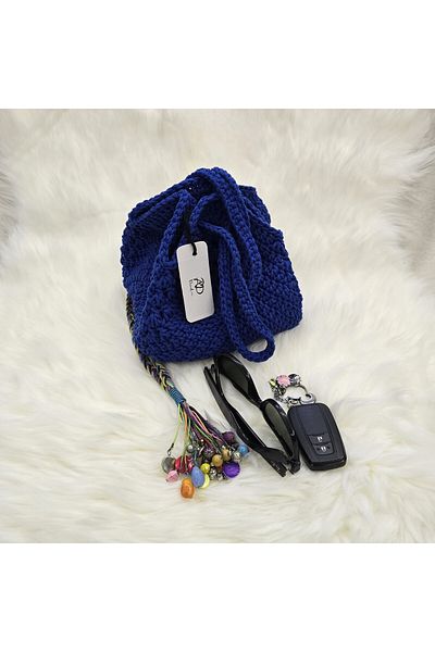 Randsac Blue Crochet Bucket Handbag