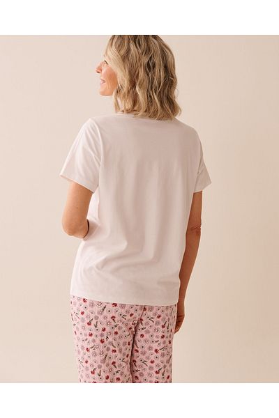 La Vie en Rose Floral Print Cotton T-shirt