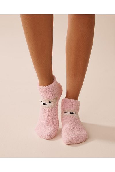 La Vie en Rose Plush Teddy Bear Socks