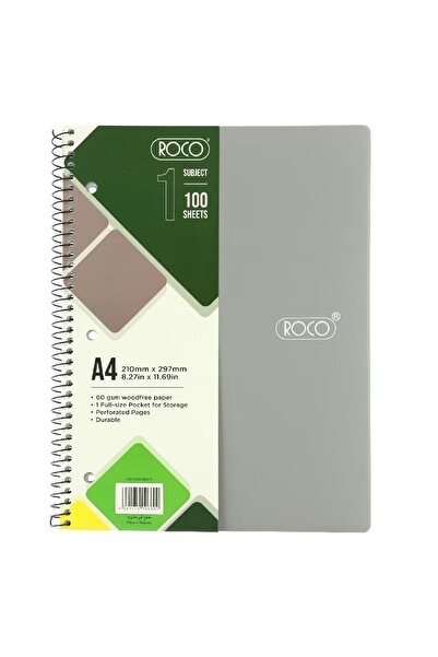 Roco NN4200Neon Notebook A4 – 200 Pages (100 Sheets) | Bright & Vibrant Stationery