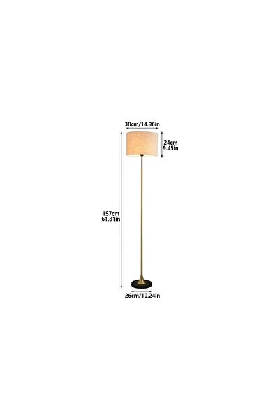 ETRONIK Modern Standing Floor Lamp with Fabric Lampshade – Tall Iron Pole Light for Living Room, Bedroom