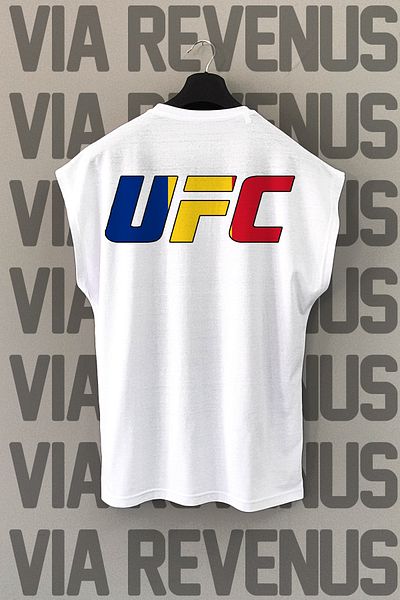 Vordevia Ufc Romania Front and Back Printed Zero Sleeve Crew Neck Sports Tshirt