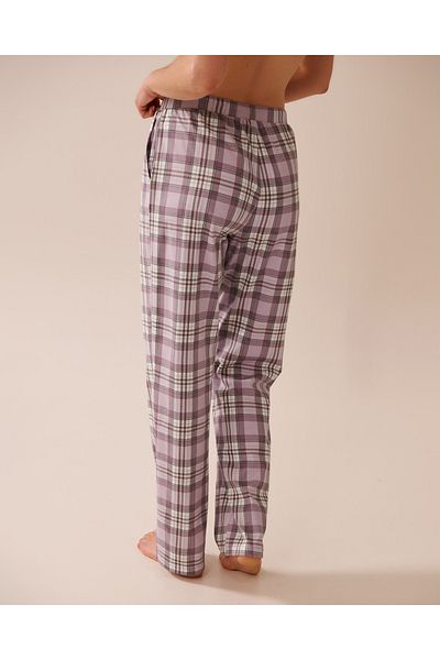 La Vie en Rose Purple Plaid Cotton Pyjama Pants