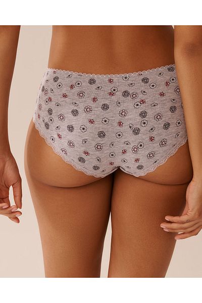 La Vie en Rose Cotton and Lace Detail Hiphugger Panty