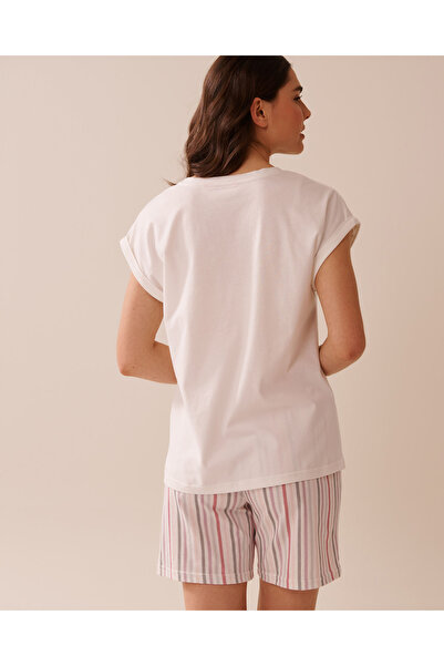 La Vie en Rose Mouse Print Cotton Crew Neck T-shirt