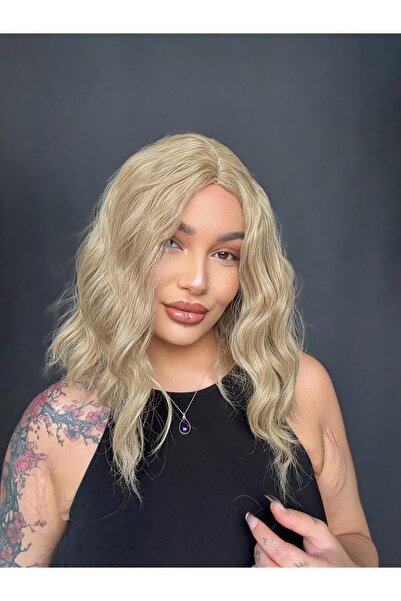 Suzan Peruk Perçemsiz Küt peruk Medikal Gerçek Saç gibi Tepe kısmında Baş der...