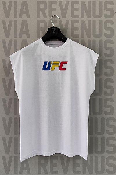 Vordevia Ufc Romania Front and Back Printed Zero Sleeve Crew Neck Sports Tshirt