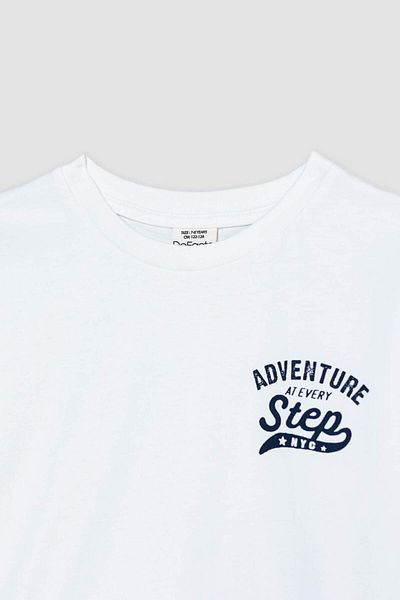DeFacto Tricou cu mânecă scurtă imprimat cu gât crew pentru băiat F2572A825SM