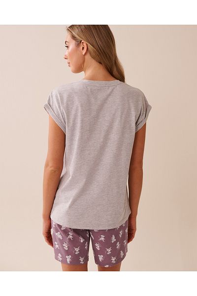 La Vie en Rose Mouse Print Cotton Crew Neck T-shirt