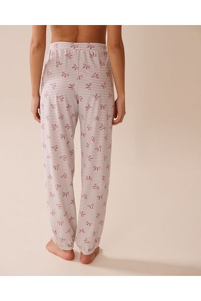 La Vie en Rose Bow Print Cotton Jogger Pyjama Pants