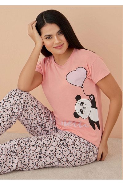 STELLAPİNK Set pijamale din bumbac pieptănat Lycra