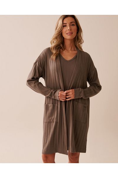 La Vie en Rose Ribbed Long Cardigan