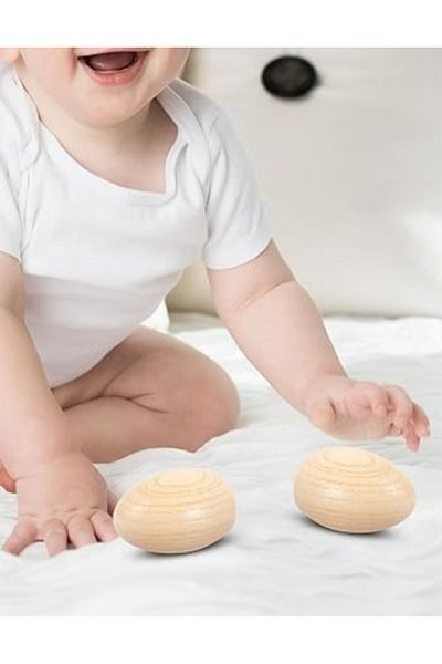 MegArya Wooden Rattle Eggs – 2pcs Musical Egg Shaker Percussion