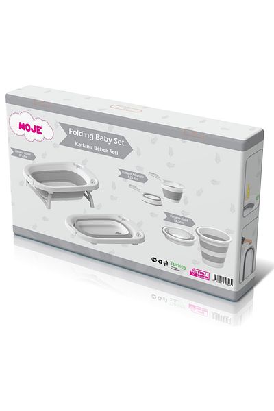 Moje Folding Bathtub Set Gray