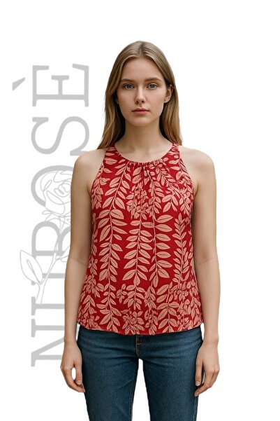 NUROSE NUROSÈ şifon sıfır kol askılı bluz