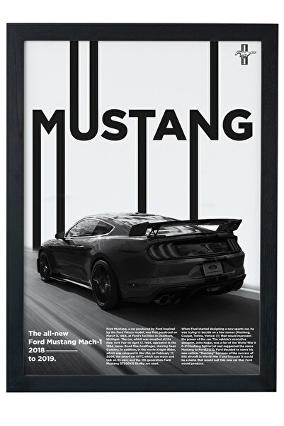 gxe.art Ford Mustang Mach-1 Siyah Çerçeveli Tablo Siyah Çerçeveli Tablo Poster