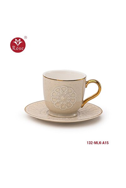 Rose CR-132 - 12-piece porcelain tea cup set with a distinctive Islamic design, rose