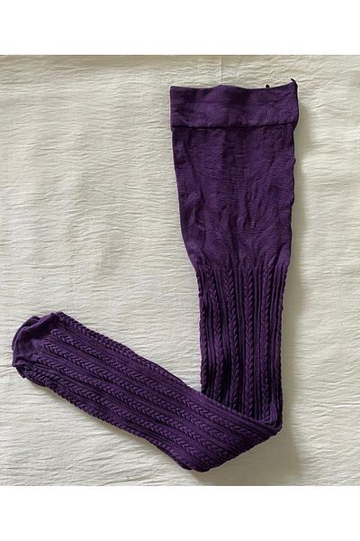 DÜVEN Girl's 80 Denier Seasonal Patterned Pantyhose - Purple Pantyhose