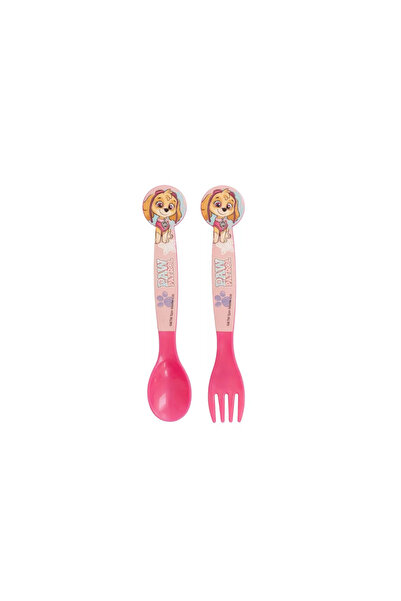Spin Masters Set of 2 Paw Patrol Sketch Plastic Cutlery – Fork and Spoon for Children