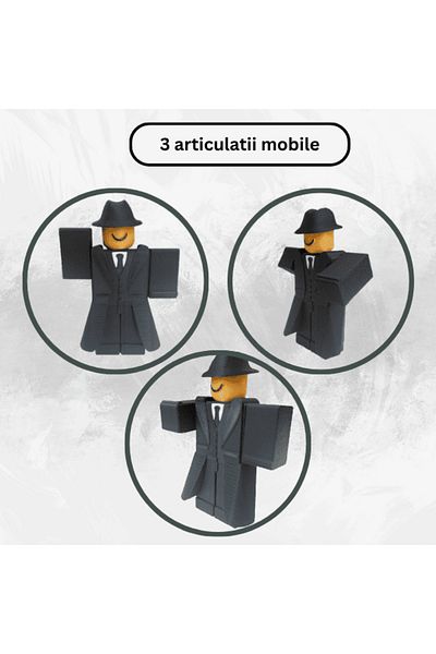Lulu's Prints Figurina articulata Forsaken Mafioso, skin Coolkidd, Roblox, plastic, printat 3D, 99x35x72 mm