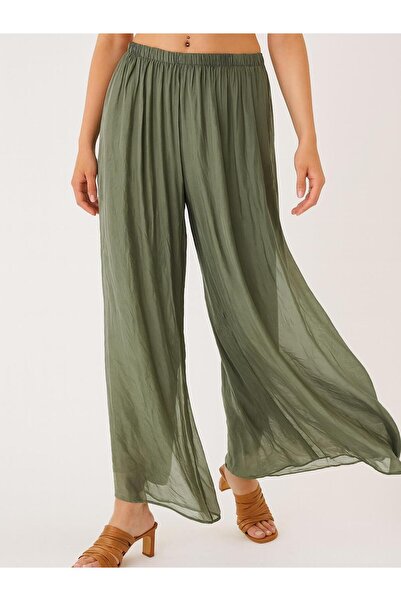 Butik İtalyan İpek Pantolon - HAKİ