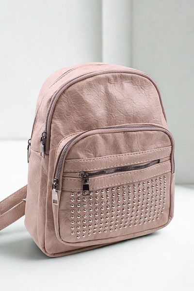 JAST POLO Rucsac de damă original Just Polo din piele moale de mărime medie Stone