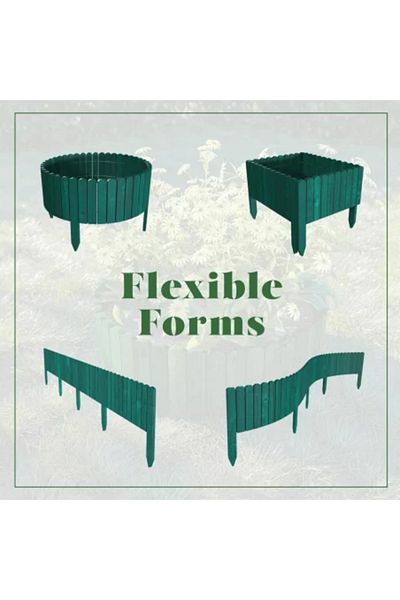 Artool Decorative Wooden Garden Fence, Green, 200 x 30 cm