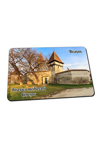 OMIAGE Magnet turistic 9x6 cm Biserica medievală Cincșor, Brașov, Romania – M...