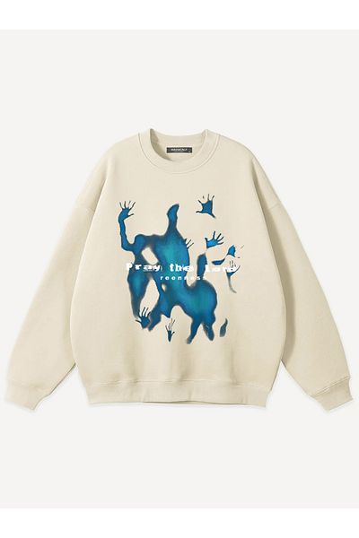 Mad&Calf Unisex Pray the Lord Printed Crew Neck Oversize Sweatshirt