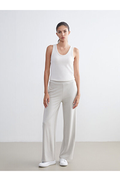 LC Waikiki Trendlucky Women's Wide Leg Sweatpants with Elastic Waist and Cont...