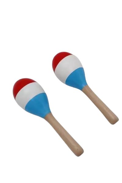 MegArya Colorful Wooden Maracas for Kids – Handheld Percussion Musical Instruments