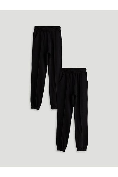 LC Waikiki Elastic Waist Girl's Jogger Tracksuit Bottom 2 Pack