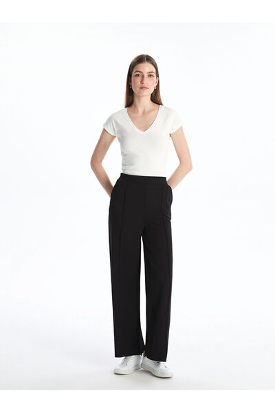 LC Waikiki Nevavm Farkıyla Lcwaikiki Classic Black Women's Sweatpants with El...