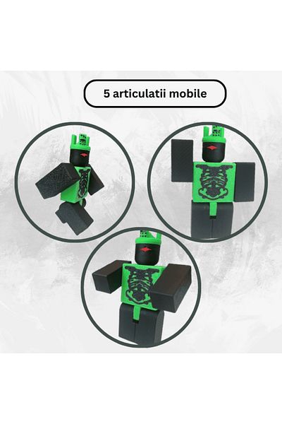 Lulu's Prints Forsaken 1x1x1x1 articulated figure, Roblox, green, black, plastic, 3D printed, 100x21x72 mm