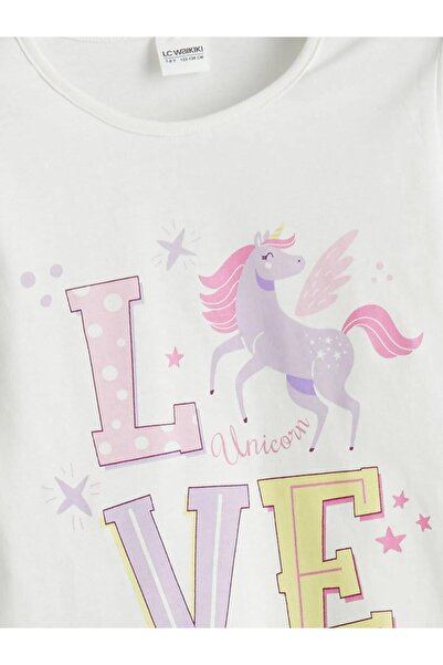 LC Waikiki LCW Kids Bisiklet Yaka Kız Çocuk Pijama Takımı (W5)