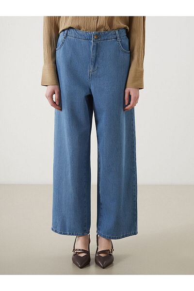LC Waikiki Pantaloni de damă Wideleg cu talie elastică