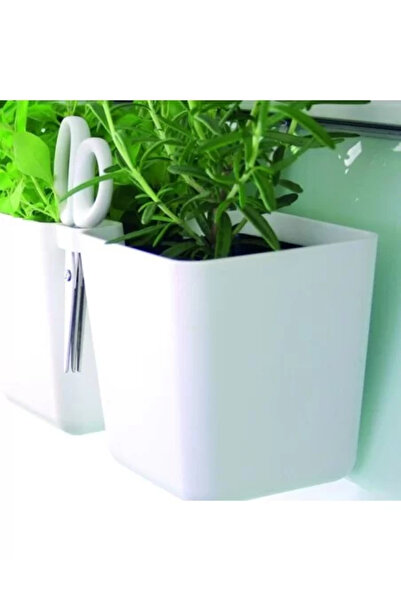 Prosperplast Decorative Flower Pot, Double, White, 2.5 L, 24.4 x 11 x 12 cm, Twins Cube