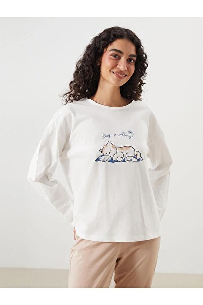 LC Waikiki Σετ γυναικείες πιτζάμες LCW DREAM Crew με στάμπα (W5)