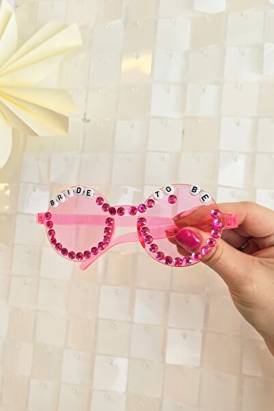 PEKSHOP Bride to Be Written Beaded Bride Party Glasses Pink