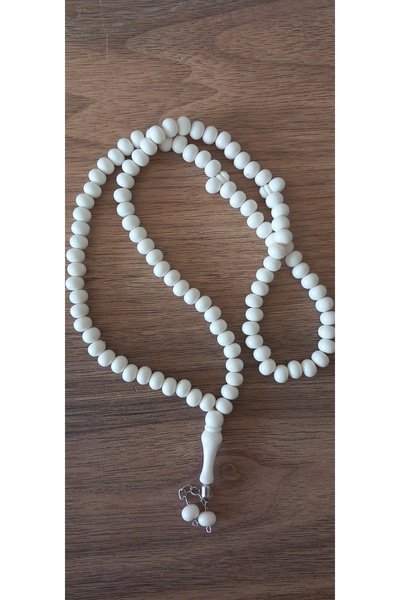 DM ONLINE Camel Bone Off-White 99-Bead Prayer Beads, Odorless, Suitable for Prayer and Worship