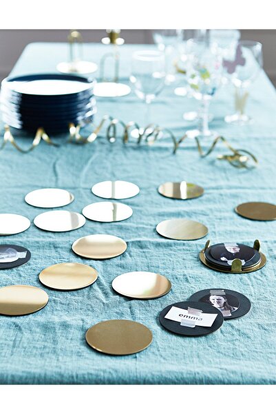 IKEA GLATTIS Cup Coasters with Holder, Copper Color, 8.5 cm