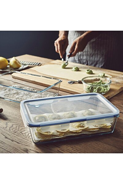 IKEA 365+ Food Container with Lid, Rectangular/Glass Plastic, 3.1 L