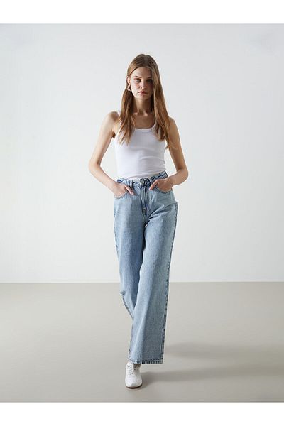 LC Waikiki Pantaloni de damă în jean Wideleg