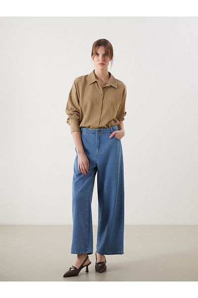 LC Waikiki Pantaloni de damă Wideleg cu talie elastică