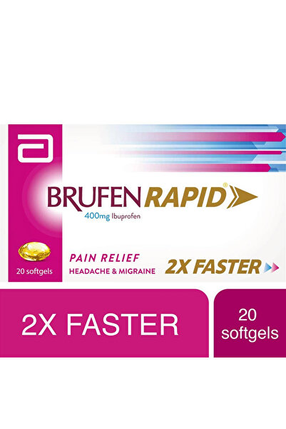 BRUFEN كبسولات سريعة المفعول لتسكين الألم، 20 قرصًا، 400 ملغ