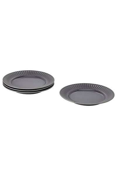 IKEA STRIMMIG Plate, Gray Ceramic, 27 cm