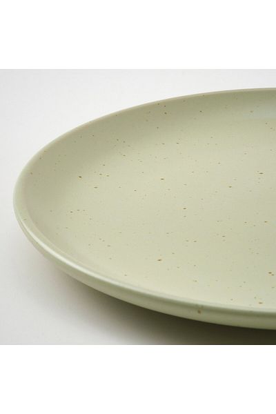 IKEA MOSSMAL Plate, Light Green with Dotted Pattern, 22 cm