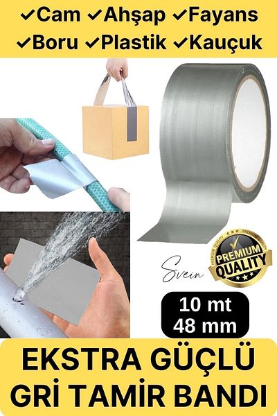 THREESTEP Bandă de reparare gri izolată, rezistentă la apă, rezistentă la scurgeri, 48 mm 10 Mt 1 bucată - EGC-153 Reparare