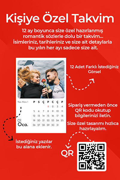 Anime Marketi Kişiye Özel İstediğiniz Görsellerle Sade 2026 Yılı Ahşap Standlı Masa Takvimi