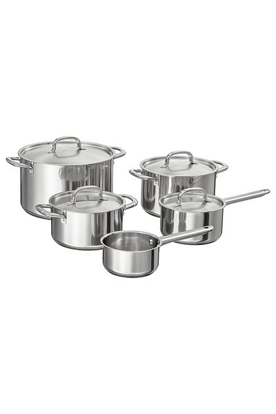 IKEA 365+ Cookware Set, 9 Pieces, Stainless Steel